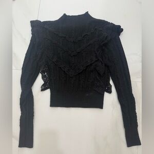 Lea & Viola Black Knit Top